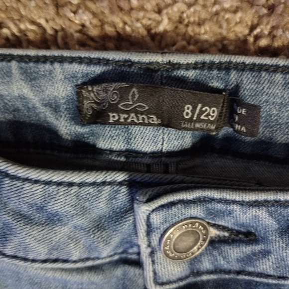 Prana Bell-Bottom Wide Flare Denim Jeans with Multicolor Stripes - Picture 12 of 15